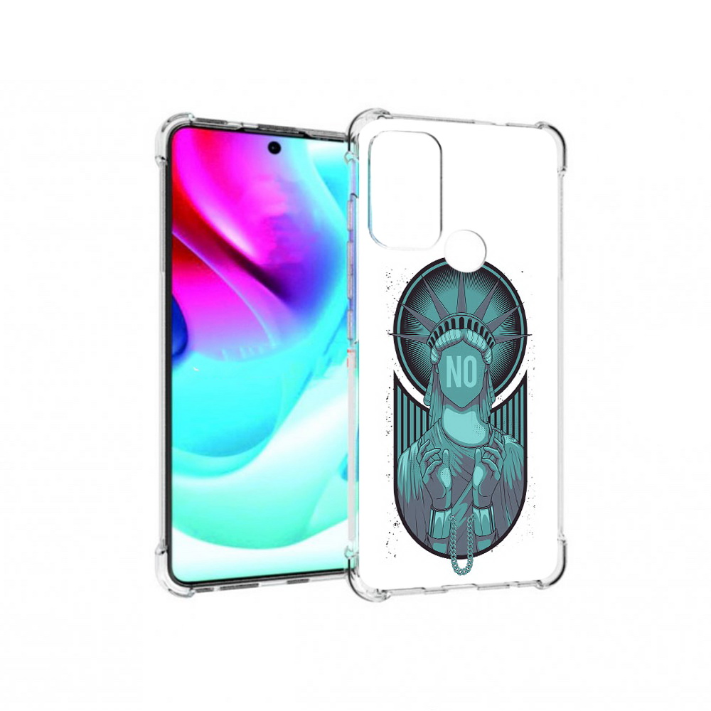 

Чехол MyPads Tocco для Motorola Moto G60S статуя свободы зеленый (PT227079.361.623), Прозрачный, Tocco
