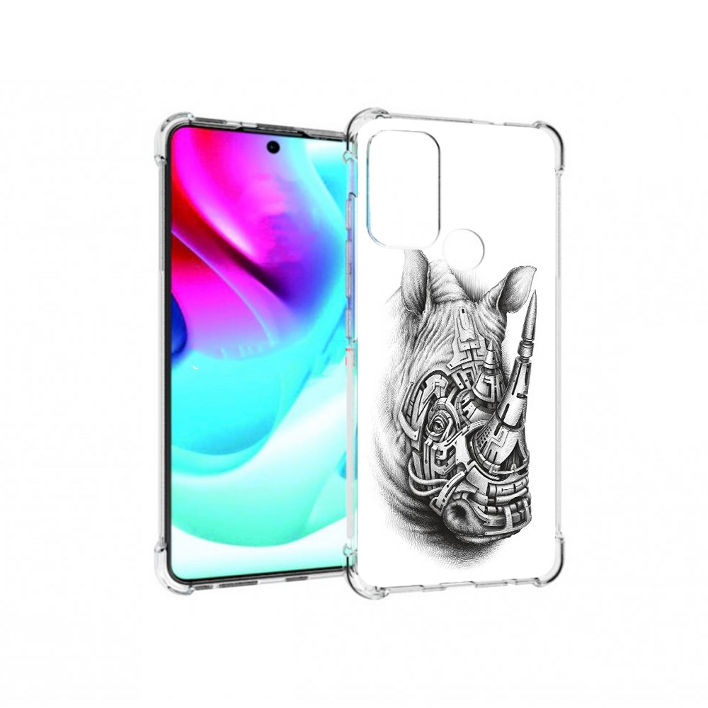 

Чехол MyPads Tocco для Motorola Moto G60S стальной носорог (PT227079.361.620), Прозрачный, Tocco