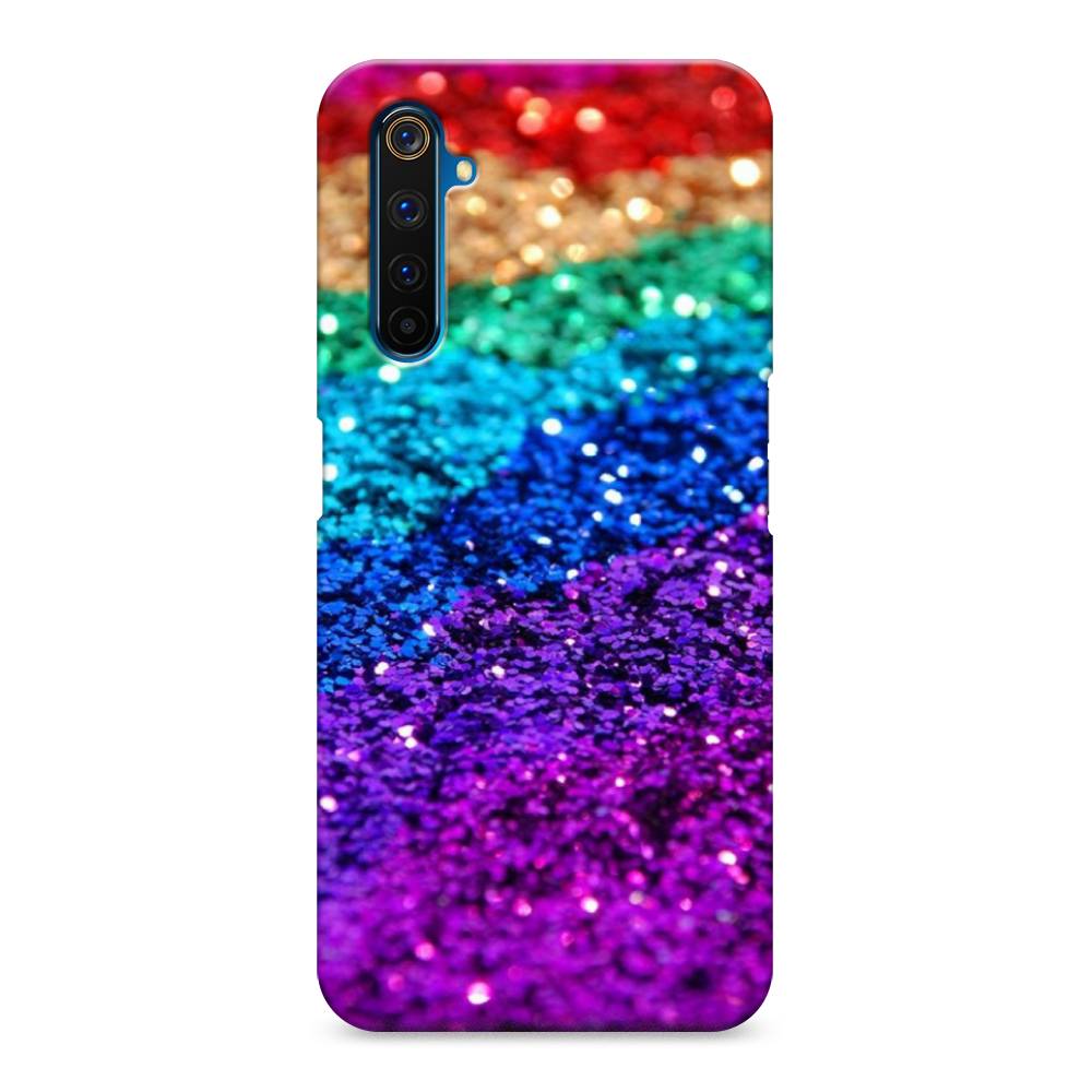 

Пластиковый чехол "Блестящая радуга рисунок" на Realme 6 Pro, 252820-2