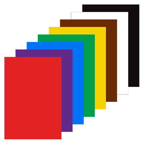 Картон цветной немелованный Юнландия Юнландик на море (8 цветов, А4, 200х290мм) 60 уп