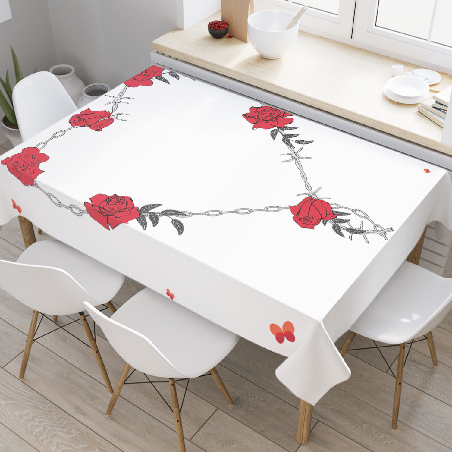 

Скатерть прямоугольная JoyArty "Жесткое сердце" из оксфорда, 120x145 см, Белый, Жесткое сердце