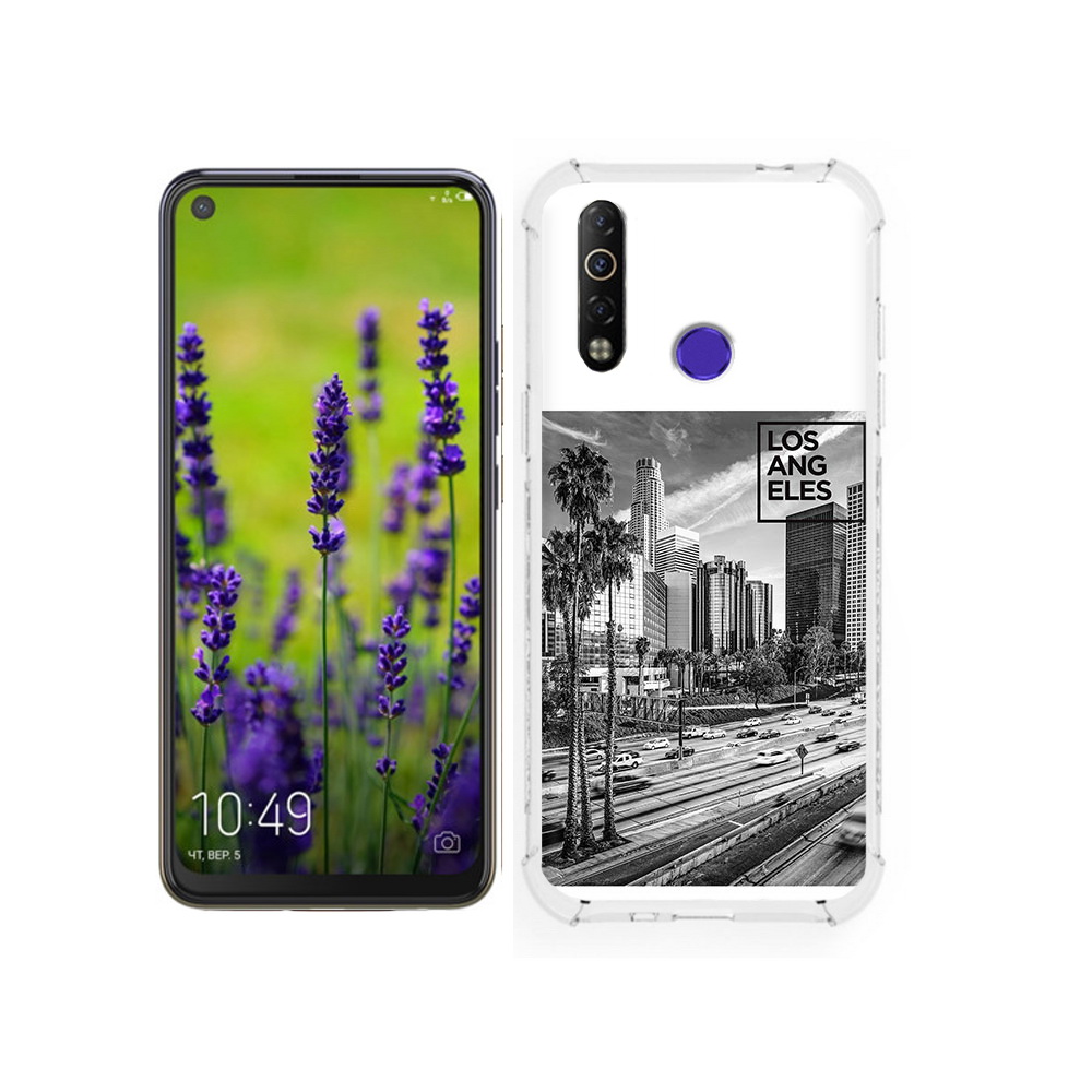 

Чехол MyPads Tocco для Tecno Camon 12 черно белый лос анджелес, Tocco
