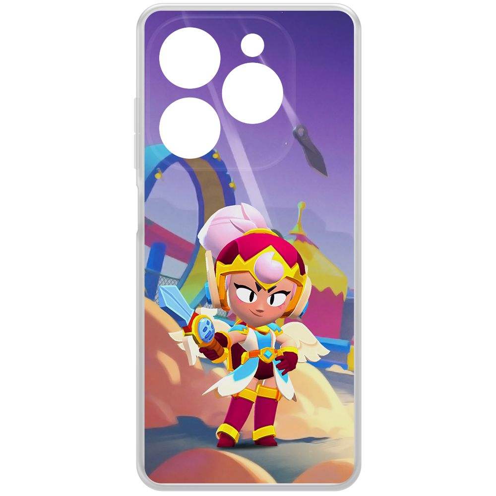 

Чехол-накладка Krutoff Clear Case Brawl Stars-Валькирия Джанет для TECNO Spark 20 Pro, Прозрачный