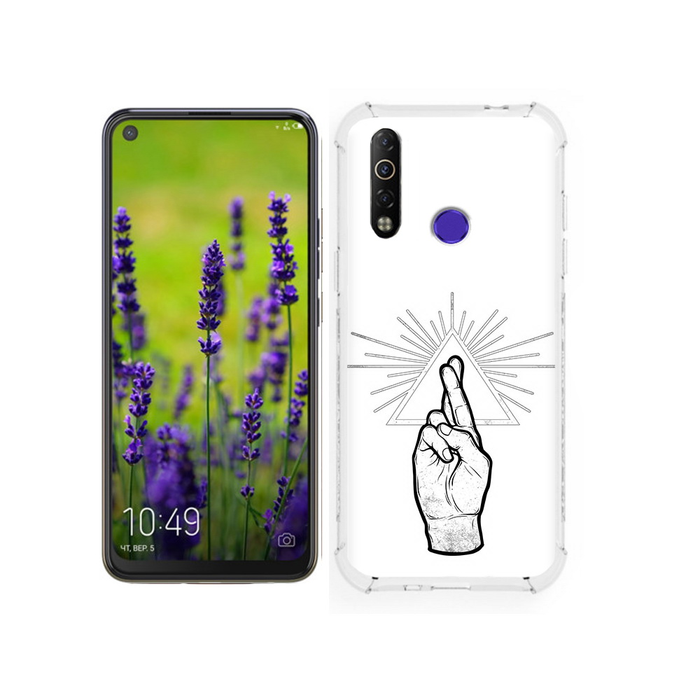 

Чехол MyPads Tocco для Tecno Camon 12 черно белая рука, Tocco