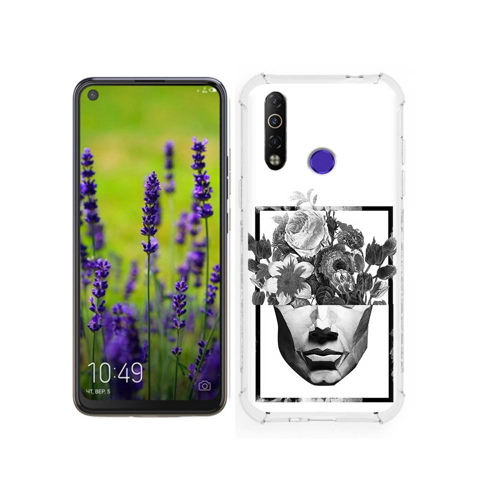 

Чехол MyPads Tocco для Tecno Camon 12 черно белая ваза в абстракции, Tocco