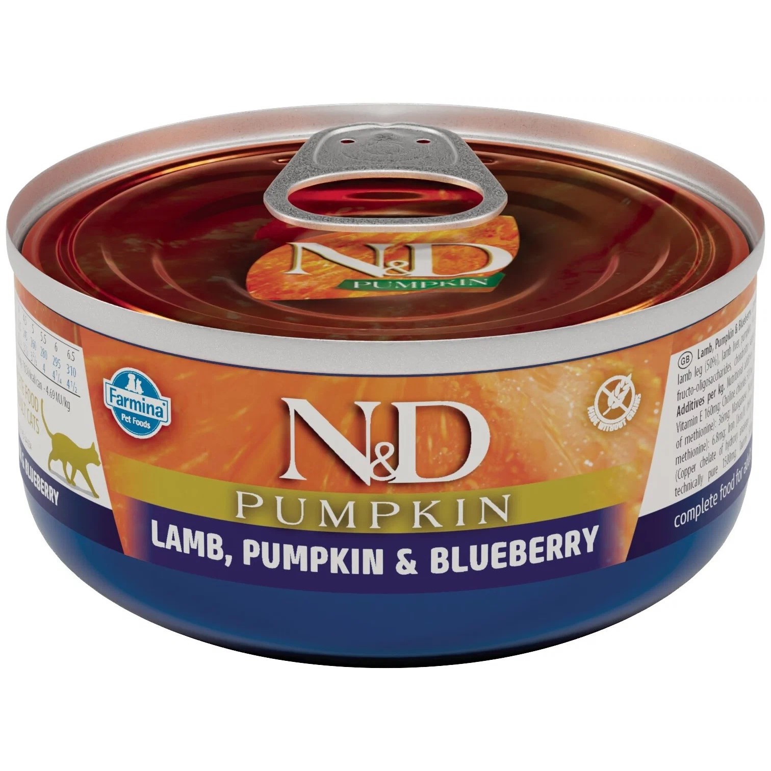 Консервы для кошек Farmina N&D Pumpkin, ягнёнок с тыквой и черникой, 24шт по 70г