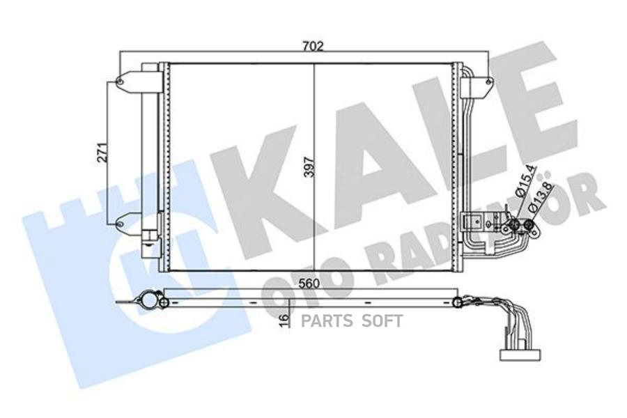 

375400 Радиатор Кондиционера Vw Golf/Plus All 03> KALE 375400