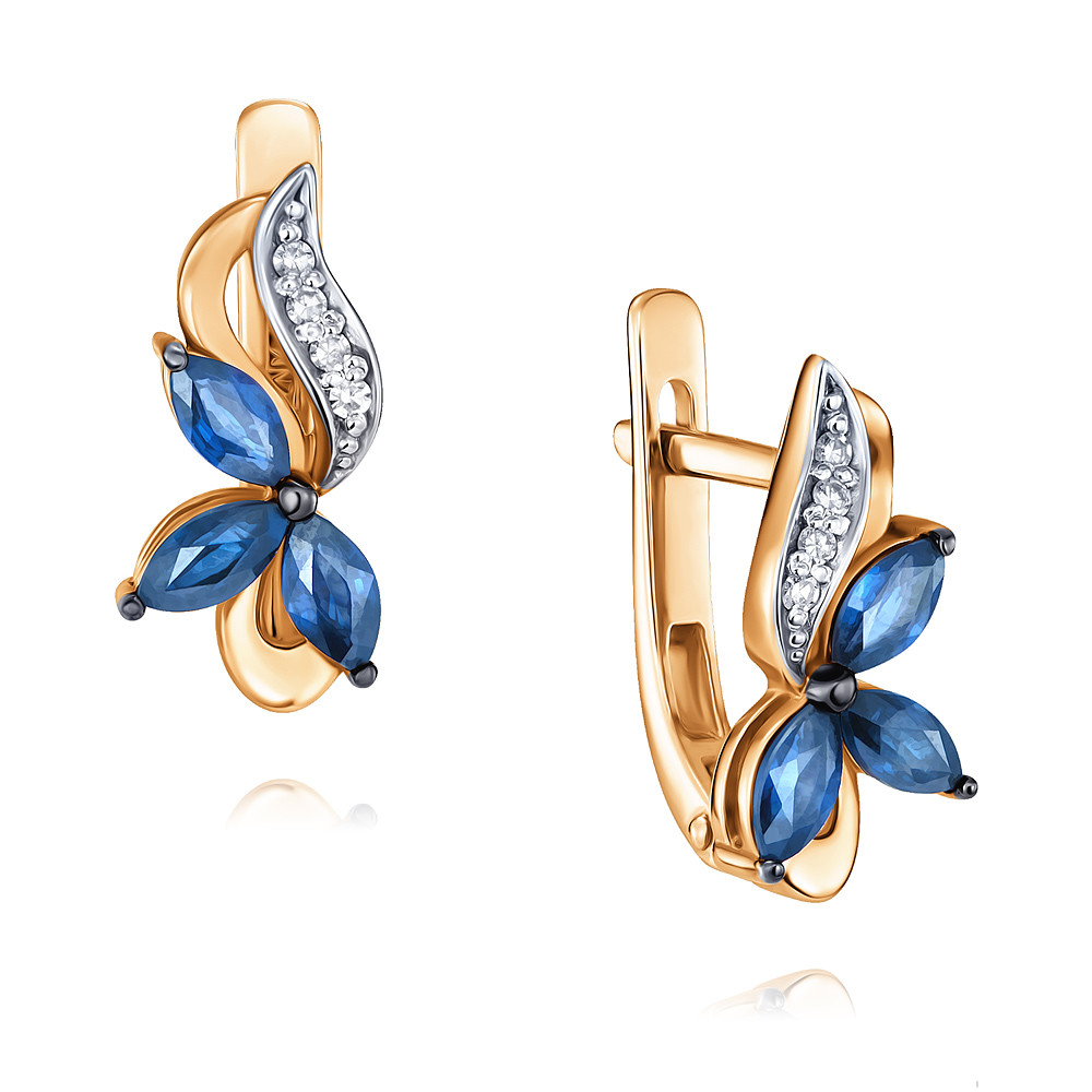 

Серьги из красного золота с сапфиром/бриллиантом ADAMAS 2418066-А500ДЧ-432, 2418066-А500ДЧ-432