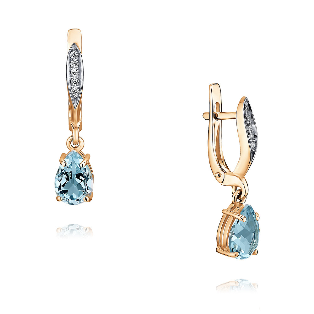 

Серьги из красного золота с топазом/фианитом ADAMAS 2411669-А500Д-659, 2411669-А500Д-659