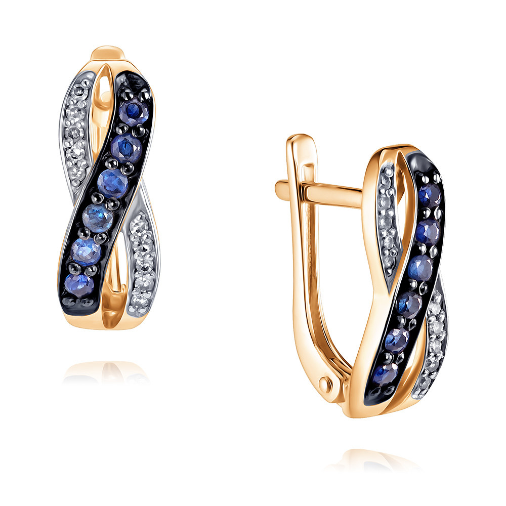 

Серьги из красного золота с бриллиантом/сапфиром ADAMAS 2417092-А500ДЧ-432, 2417092-А500ДЧ-432