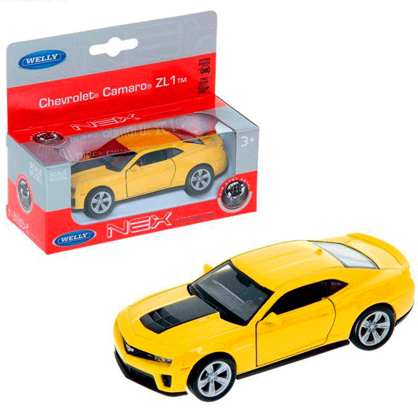 

Машинка Welly Chevrolet Camaro ZL1 1:34-39 желтая 43667, Желтый, 43667_43667W