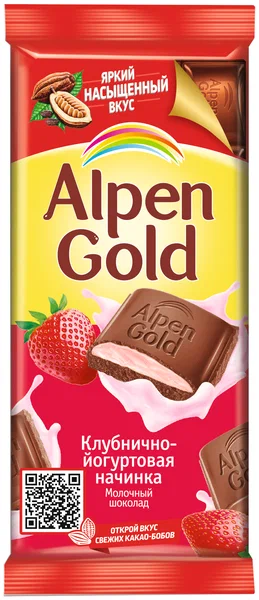 

Шоколад Alpen Gold молочный, с клубнично-йогуртовой начинкой, 3x80 г
