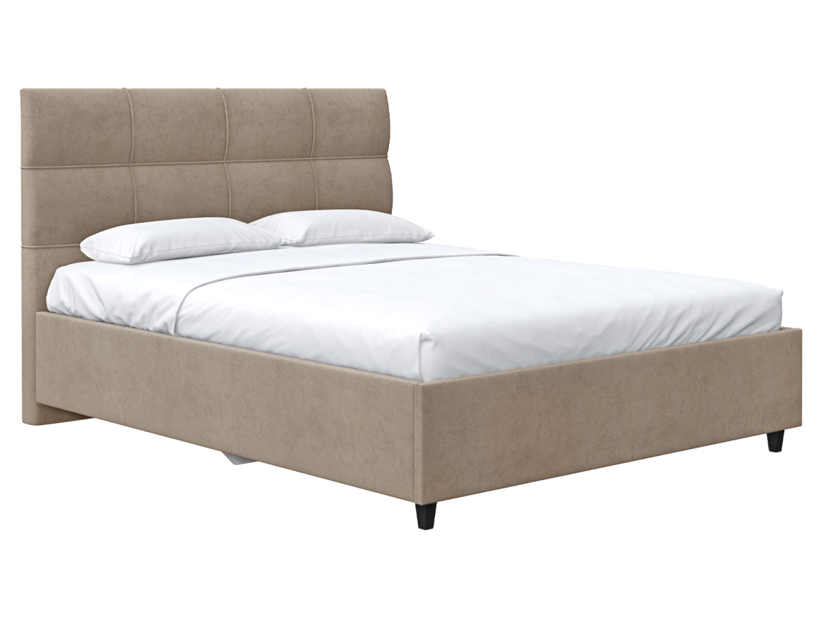 Кровать Первый Мебельный Флок Какао велюр 180х200 см с подъемным механизмом 34800₽