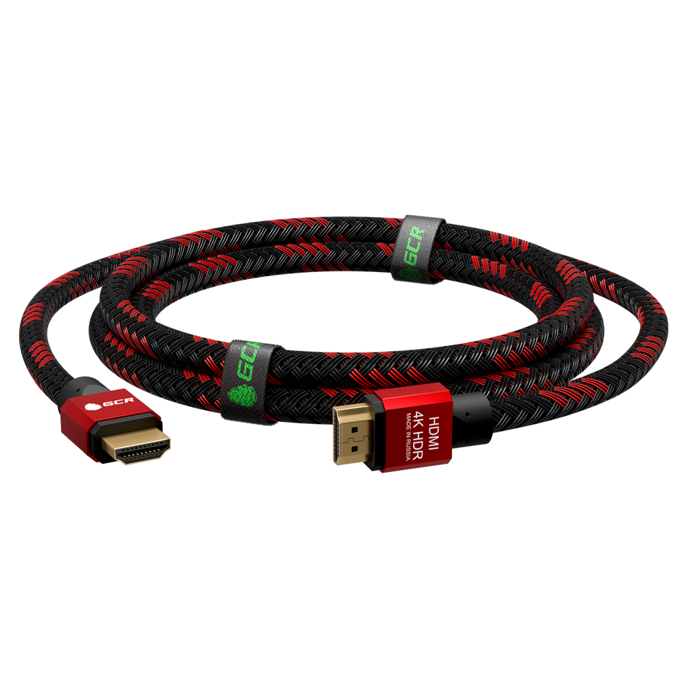 фото Кабель gcr hdmi - hdmi, 1м черный, красный (gcr-51489)