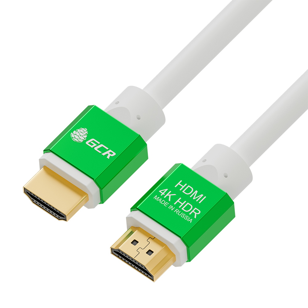 фото Кабель gcr hdmi - hdmi, 0.5м белый, зеленый (gcr-51296)