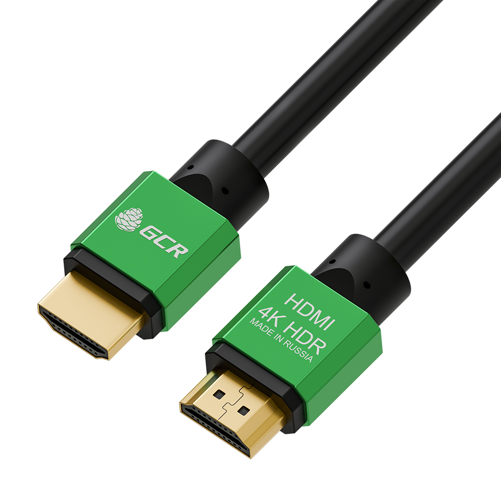 фото Кабель gcr hdmi - hdmi, 2.5м черный, зеленый (gcr-50962)