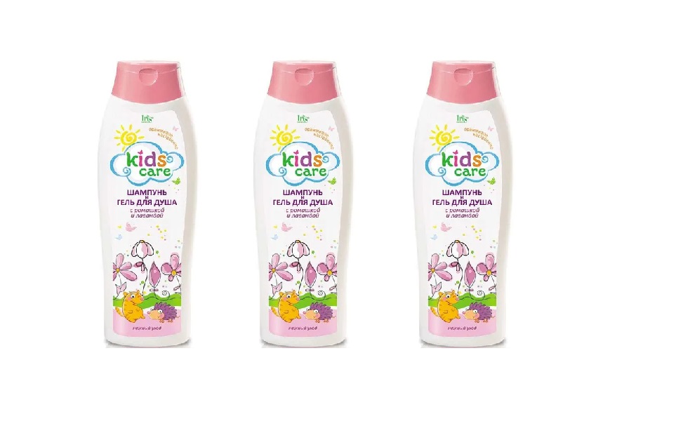 Шампунь и гель для душа Iris Cosmetic Kids Care РОМАШКА и ЛАВАНДА, 400 мл, 3 шт