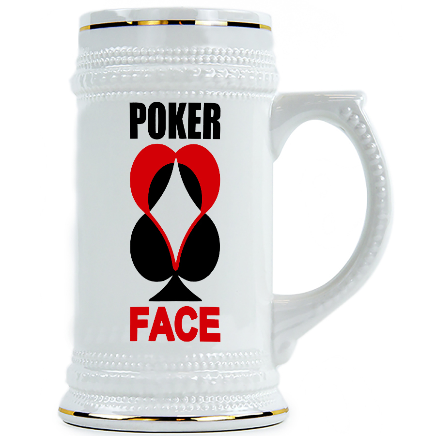 фото Пивная кружка drabs poker face , покер фэйс