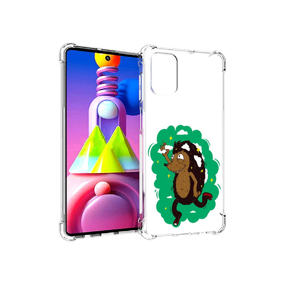 

Чехол MyPads Tocco для Samsung Galaxy M51 Ежик в облаках (PT156838.490.77), Прозрачный, Tocco