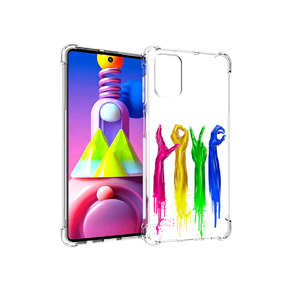 

Чехол MyPads Tocco для Samsung Galaxy M51 яркие руки love (PT156838.490.707), Прозрачный, Tocco