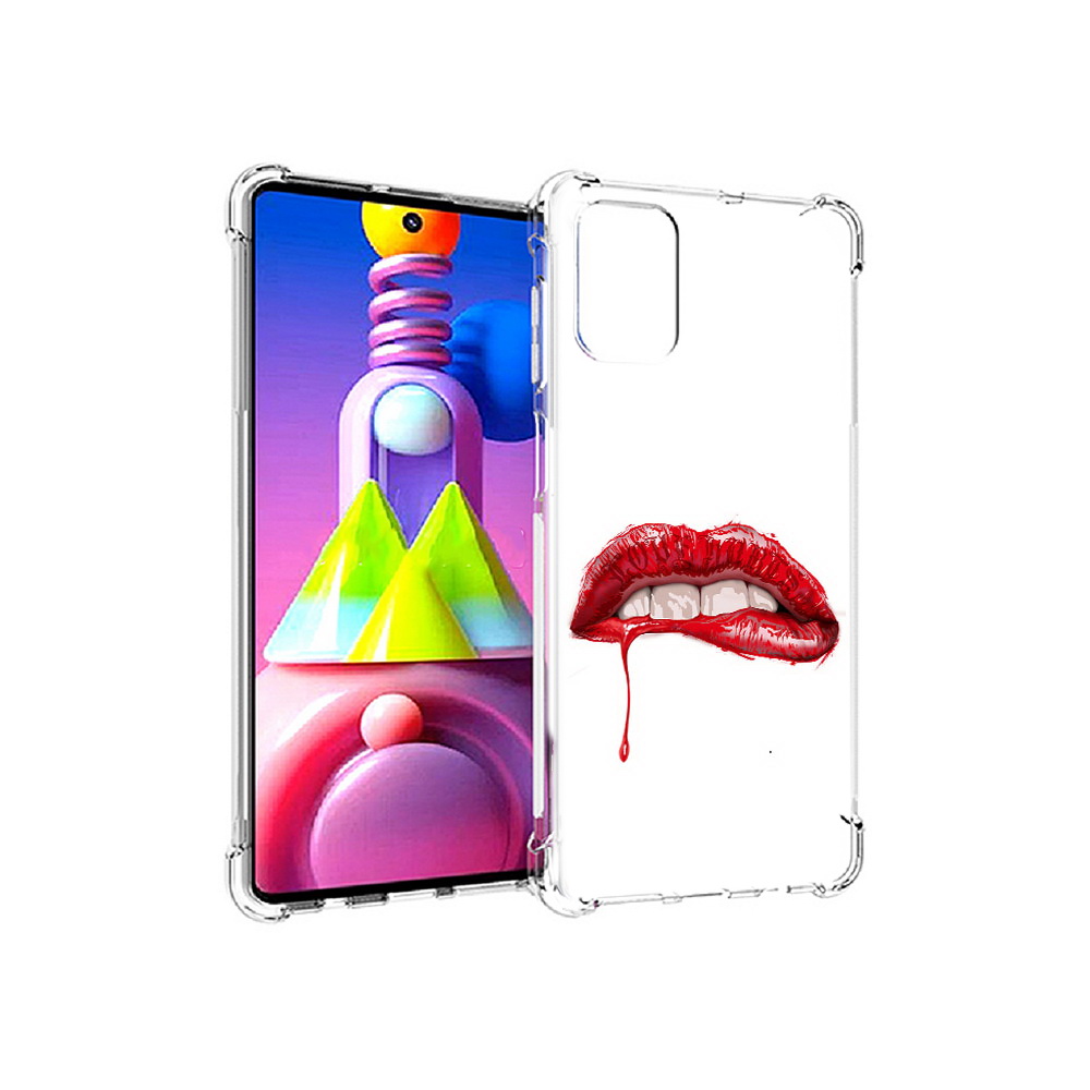 

Чехол MyPads Tocco для Samsung Galaxy M51 яркие красные губы (PT156838.490.706), Прозрачный, Tocco