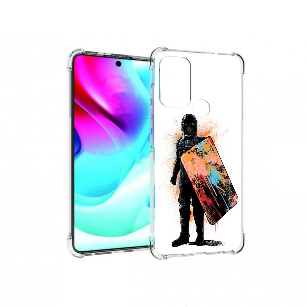 

Чехол MyPads Tocco для Motorola Moto G60S солдат с красочным щитом (PT227079.361.614), Прозрачный, Tocco