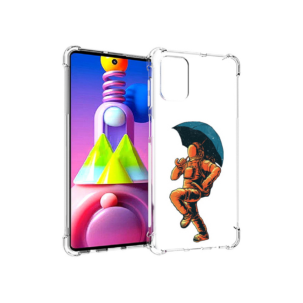 

Чехол MyPads Tocco для Samsung Galaxy M51 шагающий космонавт с зонтом (PT156838.490.695), Прозрачный, Tocco
