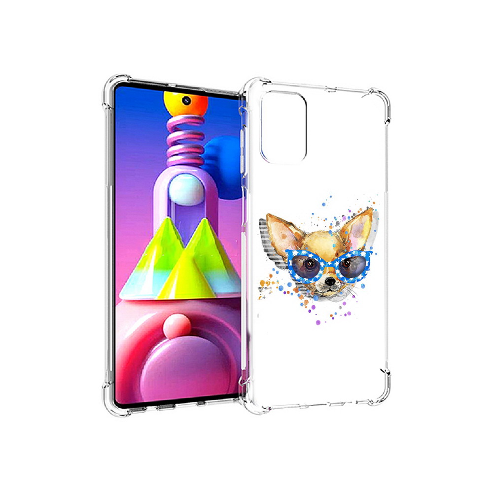 

Чехол MyPads Tocco для Samsung Galaxy M51 чихуа-хуа в очках (PT156838.490.691), Прозрачный, Tocco