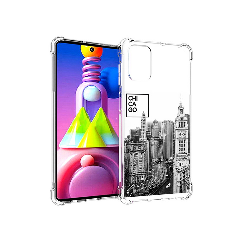 

Чехол MyPads Tocco для Samsung Galaxy M51 черно белый чикаго (PT156838.490.689), Прозрачный, Tocco