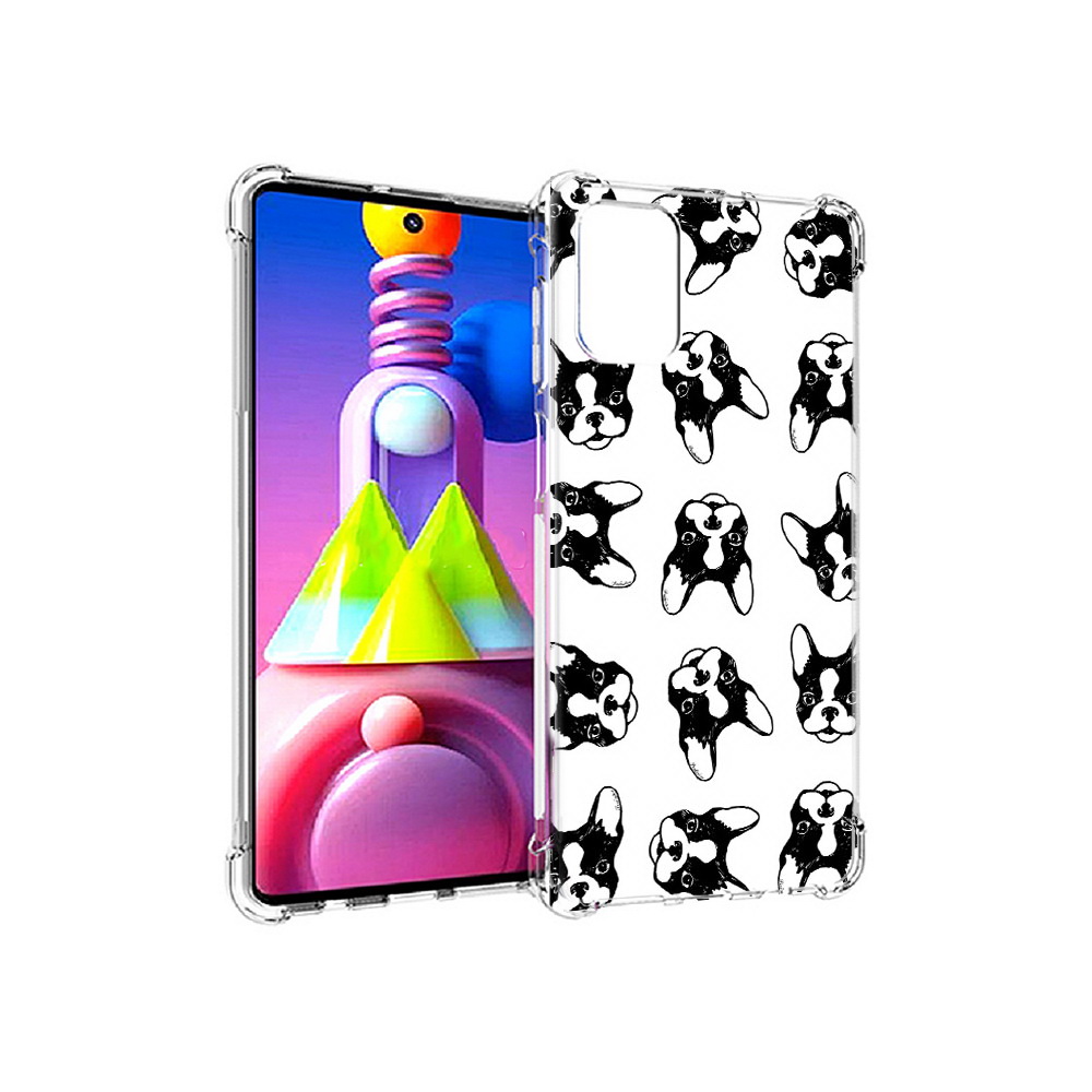 

Чехол MyPads Tocco для Samsung Galaxy M51 черно белые собачки (PT156838.490.683), Прозрачный, Tocco