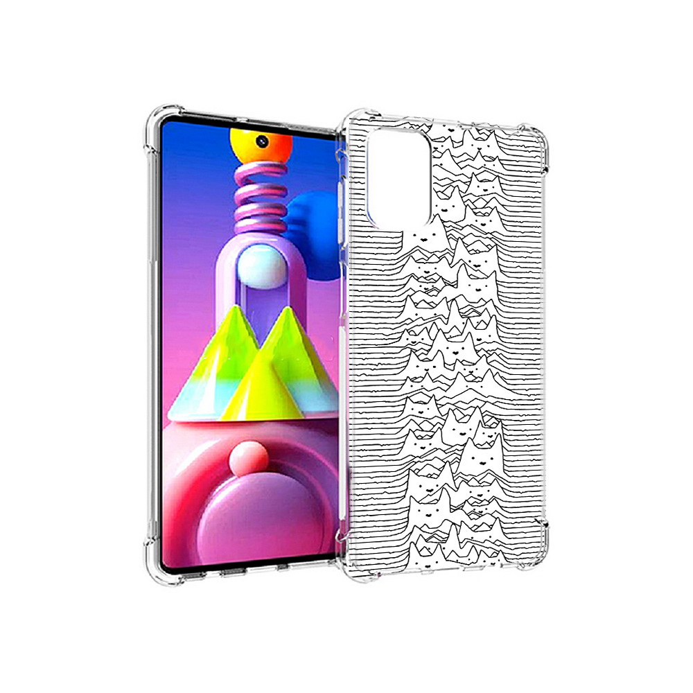 

Чехол MyPads Tocco для Samsung Galaxy M51 черно белые коты 3D (PT156838.490.682), Прозрачный, Tocco