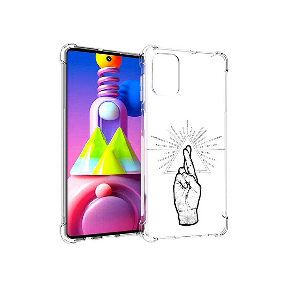 

Чехол MyPads Tocco для Samsung Galaxy M51 черно белая рука (PT156838.490.681), Прозрачный, Tocco