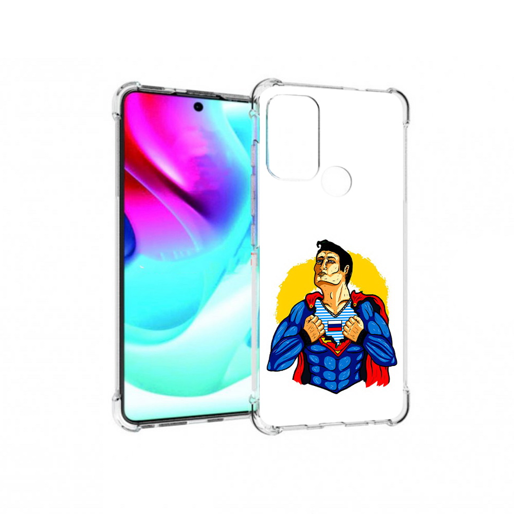 

Чехол MyPads Tocco для Motorola Moto G60S русский супермен (PT227079.361.591), Прозрачный, Tocco