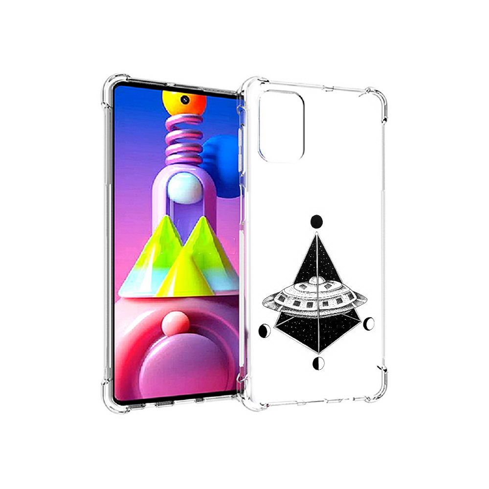 

Чехол MyPads Tocco для Samsung Galaxy M51 черно белая летающая тарелка (PT156838.490.679), Прозрачный, Tocco