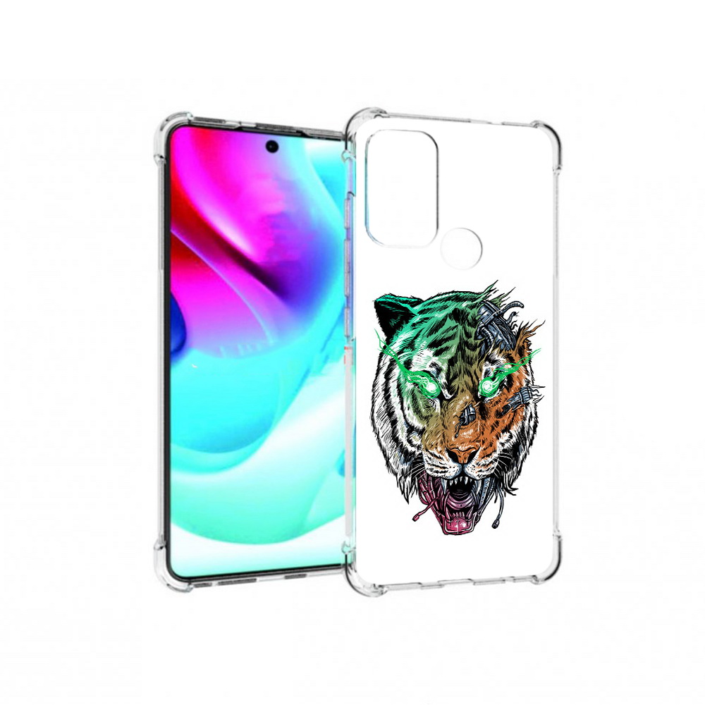 

Чехол MyPads Tocco для Motorola Moto G60S робо-тигр (PT227079.361.584), Прозрачный, Tocco