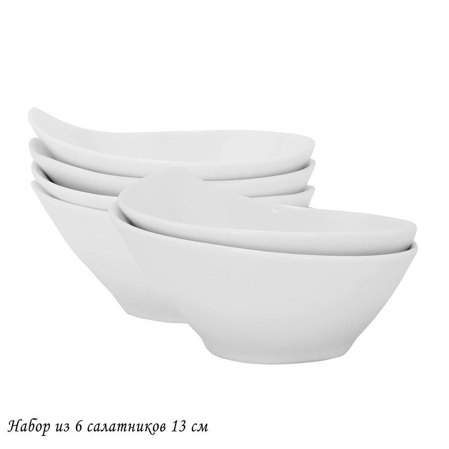 

Салатники набор 6 шт Lenardi Bianco, фарфор, 13 см, Ленарди-Салатники1-11