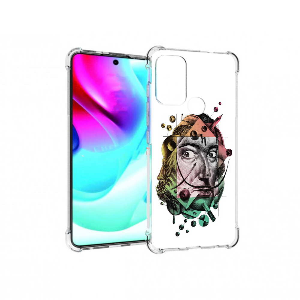 

Чехол MyPads Tocco для Motorola Moto G60S разноцветное лицо абстракция (PT227079.361.570), Прозрачный, Tocco