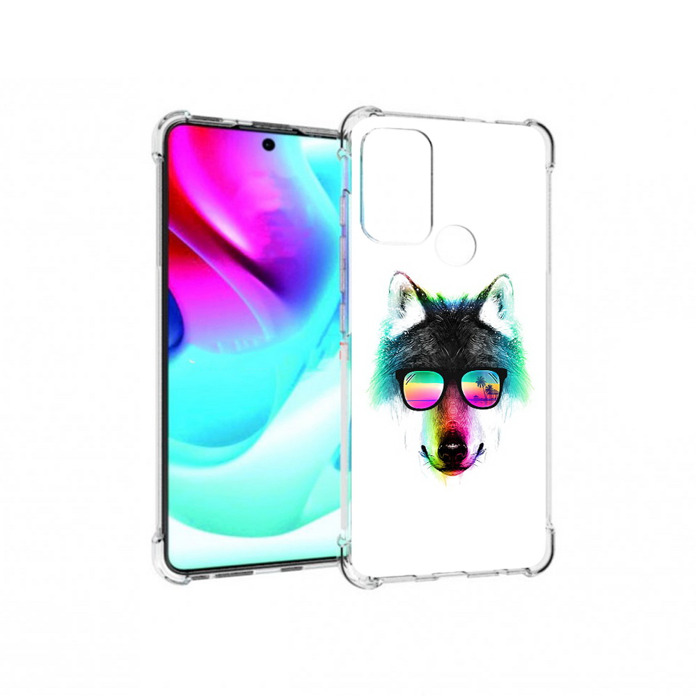 

Чехол MyPads Tocco для Motorola Moto G60S радужный волк (PT227079.361.567), Прозрачный, Tocco