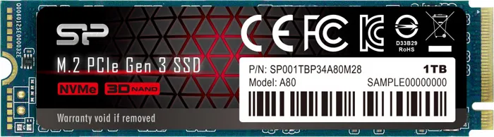 

SSD накопитель Silicon Power A80 M.2 2280 1 ТБ (SP001TBP34A80M28), A80