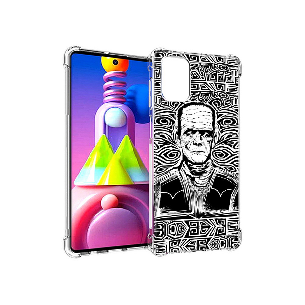 

Чехол MyPads Tocco для Samsung Galaxy M51 франкенштейн черно белый (PT156838.490.661), Прозрачный, Tocco