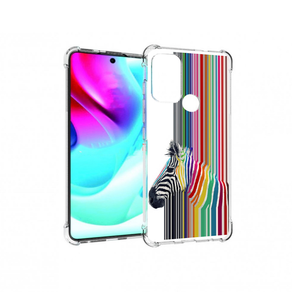 

Чехол MyPads Tocco для Motorola Moto G60S радужная зебра (PT227079.361.565), Прозрачный, Tocco