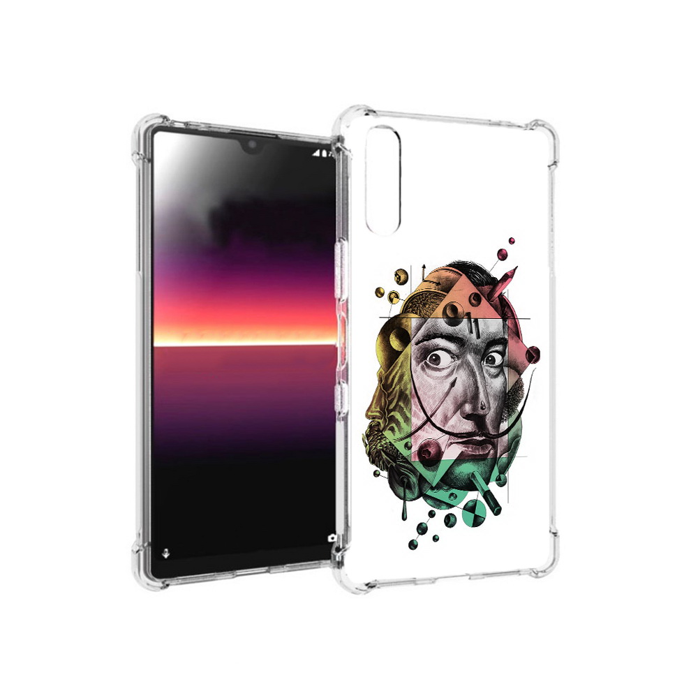 

Чехол MyPads Tocco для Sony Xperia L4 разноцветное лицо абстракция (PT227010.235.570), Прозрачный, Tocco