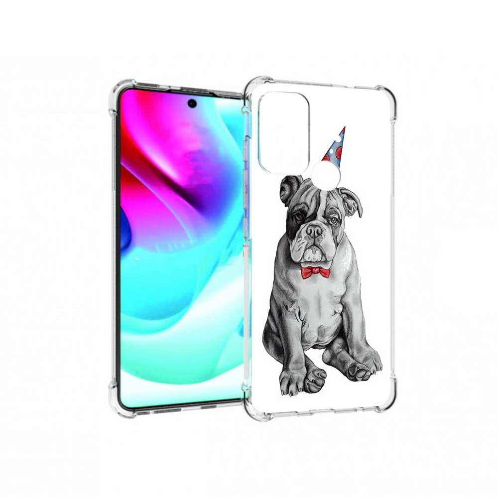 

Чехол MyPads Tocco для Motorola Moto G60S праздничный щенок (PT227079.361.554), Прозрачный, Tocco