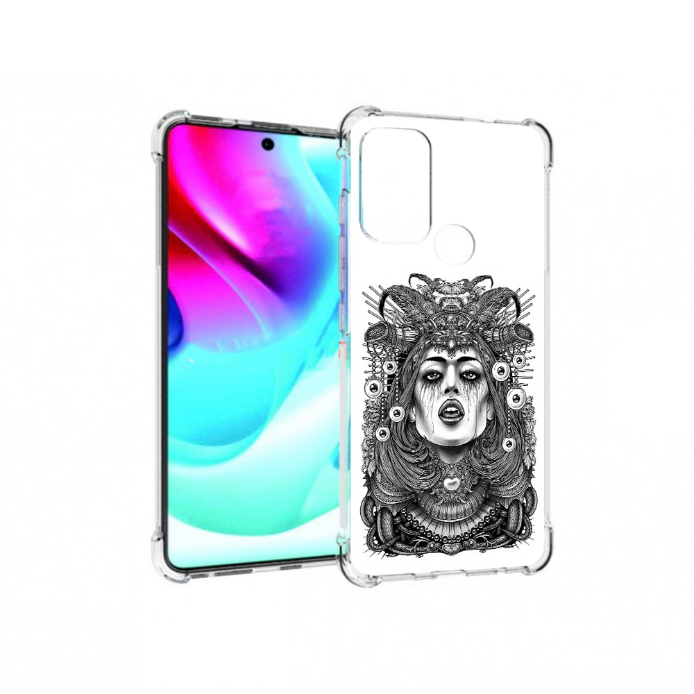 

Чехол MyPads Tocco для Motorola Moto G60S портрет девушки черно белый (PT227079.361.551), Прозрачный, Tocco