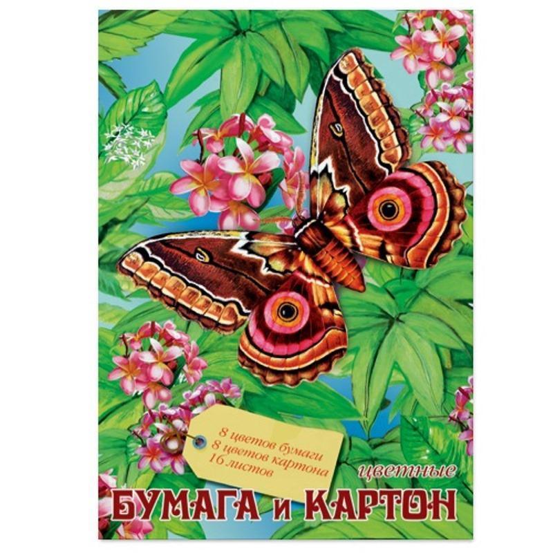 Набор цветной бумаги и картона Альт Мультики (А4, 16 листов, 8 цветов), 30 уп