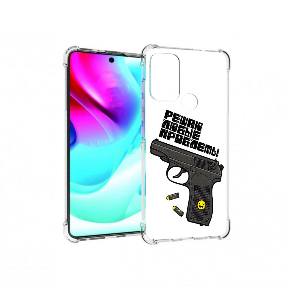 

Чехол MyPads Tocco для Motorola Moto G60S пистолет против проблем (PT227079.361.542), Прозрачный, Tocco