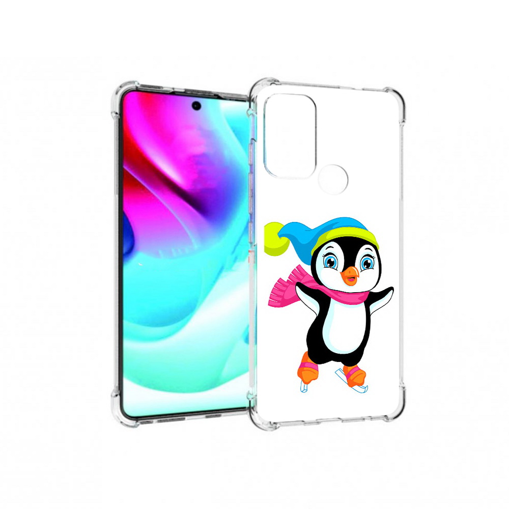 

Чехол MyPads Tocco для Motorola Moto G60S пингвин на коньках (PT227079.361.540), Прозрачный, Tocco