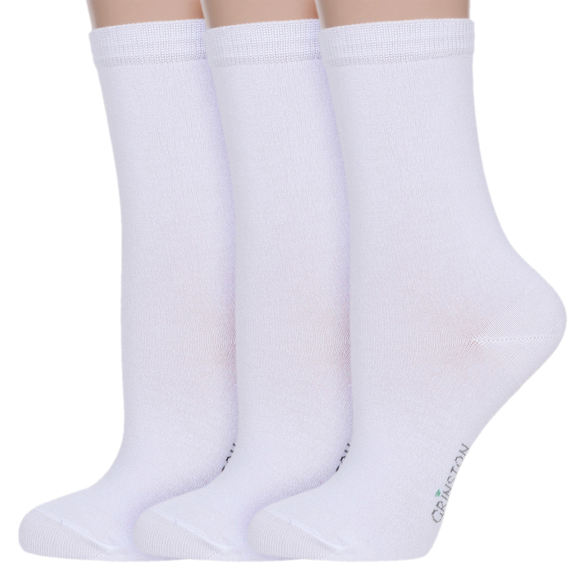 

Комплект носков женских Grinston socks 3-17D2 белых 23, Белый, 3-17D2