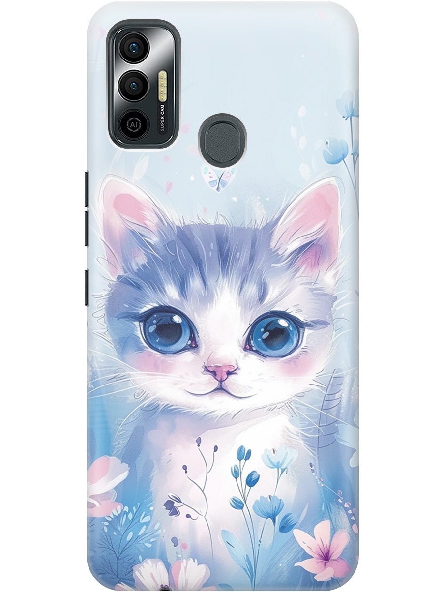 

Силиконовый чехол на Tecno Spark 7 с принтом "Котик в цветах", Прозрачный;белый;голубой;розовый, 741736112