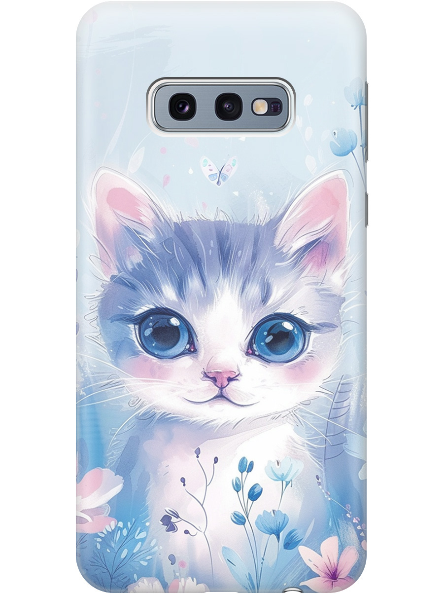 

Силиконовый чехол на Samsung Galaxy S10e с принтом "Котик в цветах", Прозрачный;белый;голубой;розовый, 720461212